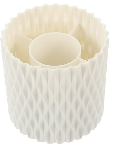 FUOYLOO Rotating Cosmetic Brush Holder with Compartment Design for Office Desktop Pen Bucket Organizer