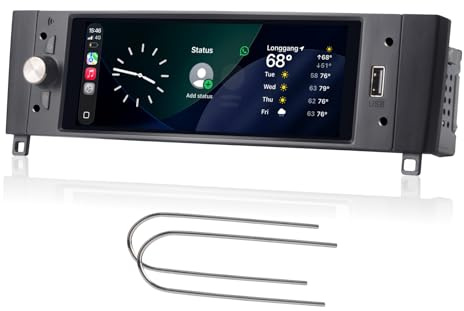 Enkel DIN Linux-bilradio för Peugeot 308 408 2007–2013 med CarPlay Wireless och Android Auto, 2 sekunders start, fysiska kontroller med ratt, Plug & Play-installation