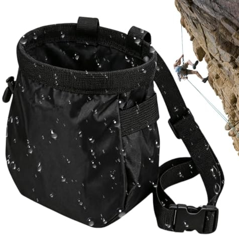 Kritpåse för klippklättring med vattentät | med justerbart midjebälte och Chalkbag för klippklättring, bouldering, klättervägg, tyngdlyftning och gymnas