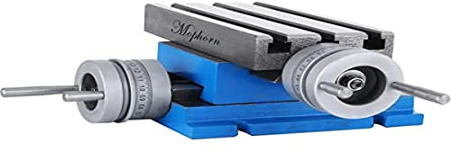Mophorn multifunktions Fräs-Arbeitstisch 185 x 100 mm Fräsen Arbeitstisch X 80 mm Y 75 mm Kreuztisch Tischbohrmaschine für Bohr- und Fräsmaschinen, Metallisch
