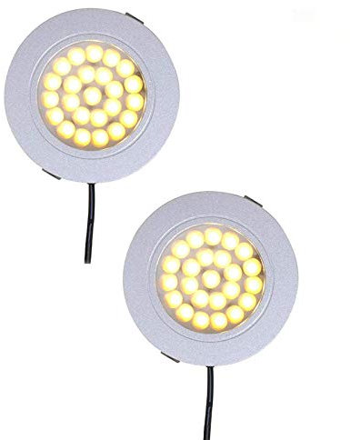 ProPlus Wohnwagen Spot Einbauspot 24 LED-Deckenleuchte 2er Set 12v, 220lm, Ø65x11mm