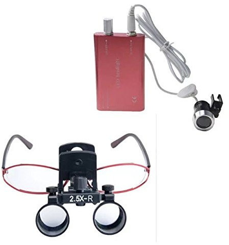 bonew-oral Clip Dental-Chirurgenstahl Binocular loupes Magnifier + 5 x -r LED-Duschkopf