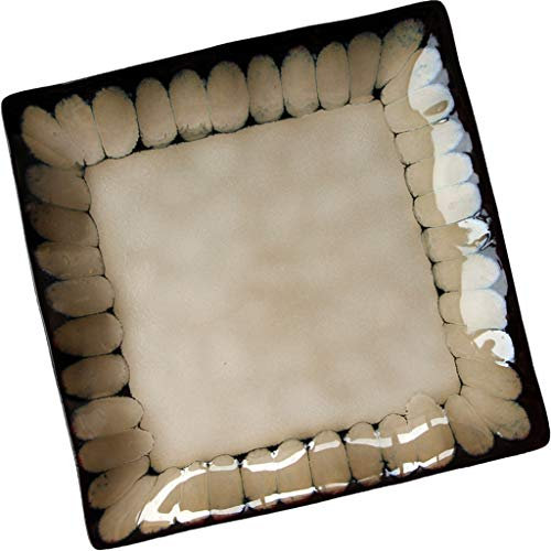 Assiette carrée en Porcelaine Assiette Vintage Peinte à la Main Restaurant Banquet Assiette Plate 8 Pouces