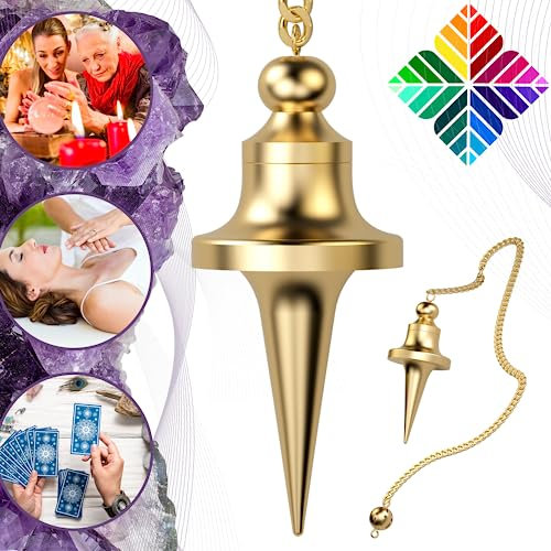 Pendule Divinatoire de Radiesthesie TROUVIER à CHAMBRE TEMOIN en Laiton Doré – Le pendule de Sourcier Géobiologue, Egyptien [𝐆𝐀𝐑𝐀𝐍𝐓𝐈𝐄 𝐀 𝐕𝐈𝐄]