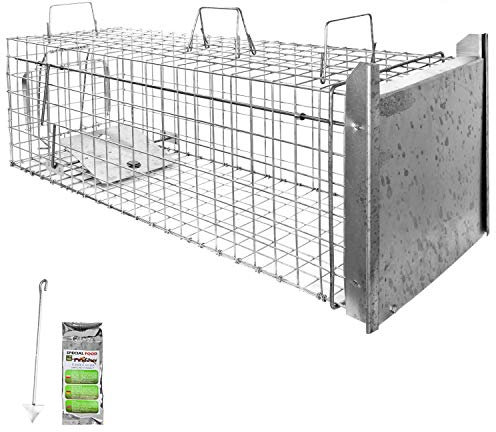 Petigi Animales Humane Trampa Jaula Captura Ratones Ratas Conejos Topos Martas Castores Tejones, Dimensiones/Modelo:Stable 4 (102 x 34 x 34 cm)