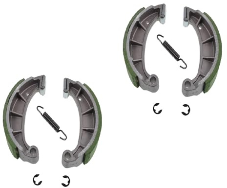 2EXTREME Bremsbacken Sport Set 123,5x25mm kompatibel mit Simson S51, KR51 | Geschlitzte Bremsbeläge für Vorder- & Hinterrad; kompatibel mit Simson S50-S83, S70; 4 Beläge, 2 Federn, Nutringe, 25mm breit
