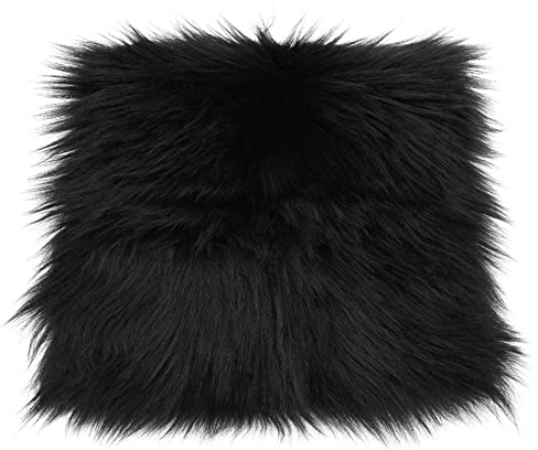 WLLHYF Tapis carré en fausse fourrure à poils longs de 20,3 / 25,4 / 30,5 cm (noir, 30,5 cm)