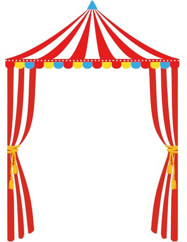 Ziliny 3 Pcs Carnival Party Decorations Circus Tent Awning Halloween Red White Banner Concession Stand(Cute Style)