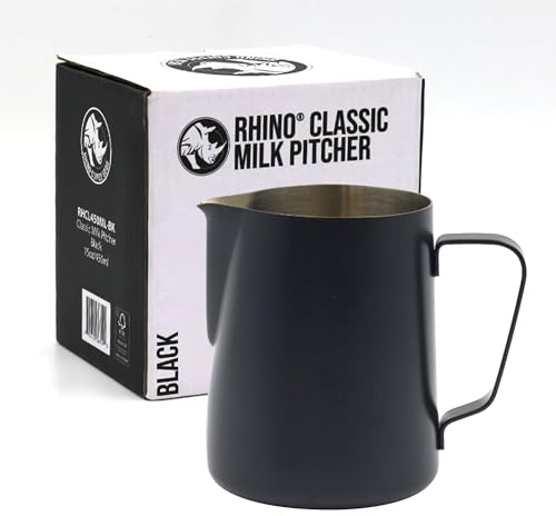 Rhino Classic Milk Pitcher 450ml/15oz (Lavender) - Stainless Steel | Use with Your Coffee Machine or Frother for a Latte or Flat White