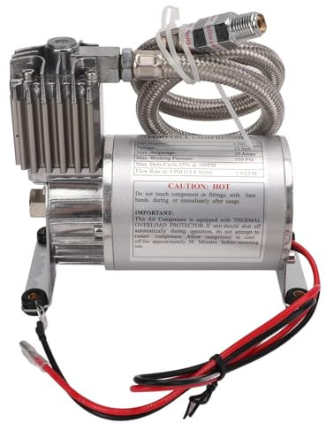 Compresseur dair robuste 20 à 150 PSI en métal à usage général avec interrupteur de contrôle de température moteur tout en fil de cuivre et dispositif de clapet