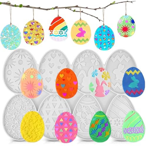 Silikonformen Gießformen Ostern Silikonform Ostereier Silikonform Ostern Hase Formen Kaninchen DIY Silikon Gießform Epoxidharz Formen Ostern für Schlüsselanhänger Osterdeko DIY-Kreationen