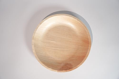 BamBoo You Pack of 20 Disposable Palm Leaf Plates 10 (25 x 25 cm) - Round Compostable Plates, Disposable Eco Friendly, Natural PalmPlates for Parties, Events, Hot Food, Microwave & Oven Safe