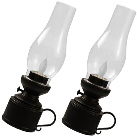Warmhm 2pezzi Lampada Petrolio Elettrica Senza Lanterna Decorativa Vintage Per Uso Illuminazione Per Feste e Occasioni Speciali