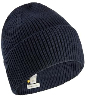 camel active Herren Beanie aus einem Baumwoll-Kaschmir Mix Navyblau, Menswear-OS