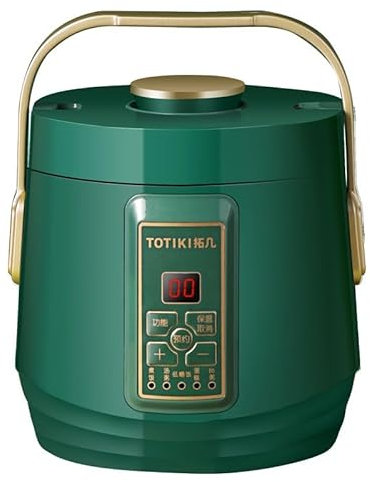 Audecook Olla arrocera pequeña de 2 tazas sin cocinar, cuenco antiadherente sin PFAS, temporizador de retardo de 24 horas y mantiene el calor, 5 funciones de cocción con olla interior de acero