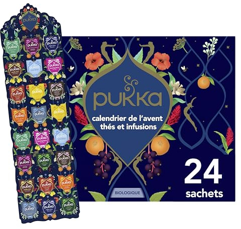 Pukka Calendrier de l'Avent 2026 Thé Bio & Infusions, 24 Sachets | Idée cadeau adulte, thés verts et tisanes bio, idéal amateur de thé, ingrédients certifiés bio