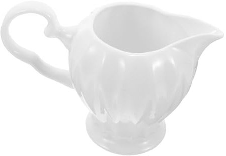 Lattiera Ceramica Bianca 160ml Manico per Creme e Salse