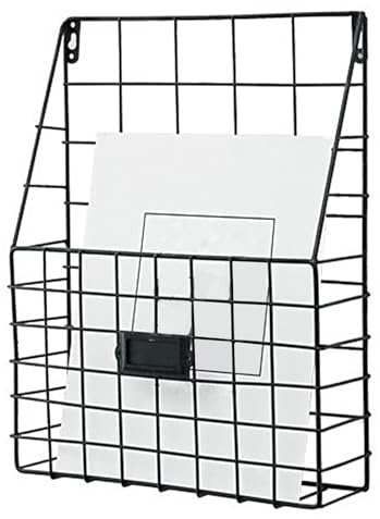 Kixolazr Porte-Documents Mural | Organisateur Et Rangement Mural Pour Papiers | Corbeille Étagère en Métal Décor Moderne pour Bureau à Domicile, Entrée, Salle de Bain et