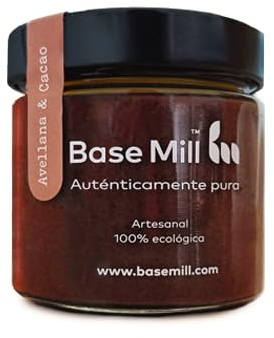 Base Mill Pack de 3 Crema de Avellanas 84% y Cacao (200g) – Vegana, Sin Azúcares Añadidos, Sin Gluten, Alta en Fibra, con Pasta de Dátil, Elaboración Artesanal, Natural y Saludable