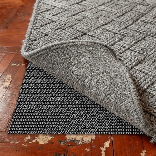 Alfombrilla Antideslizante 28 x 182 cm Tela Antideslizante Cortable Malla Alfombra Multiusos para Alfombra para Cajones Estantes Bandeja, Negro