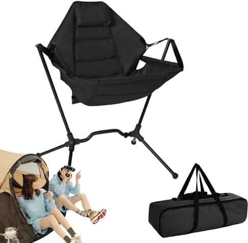 Genérico Silla de Camping | Taburete Mecedor de Aluminio con Alta Resistencia y Ajustable - Silla Balancín Portátil para Césped,para Patio, Jardín, Fiesta, Playa Y Picnic