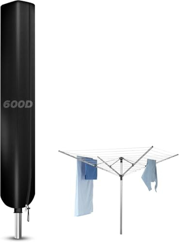 YedZen Premium Wäschespinne Schutzhülle | 600D Oxford-Gewebe | 3 Größen | 170×16×16cm | Wasserdicht | Reißverschluss | Kordelzug | UV-Beständig | Für Leifheit & Viele Modelle