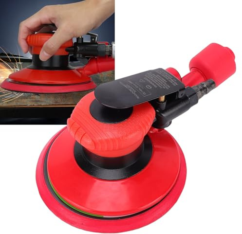 ZJchao Ponceuse Pneumatique de 6 Pouces, Ponceuse Pneumatique Orbitale Aléatoire à Grande Vitesse pour le Polissage de Voiture avec Extraction de Poussière, Orbite de 5 Mm, 14 000
