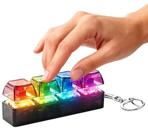 fayarrd Tangentbord för stress- och fidgetleksaker, sensorisk leksak med RGB-belysning - tangentbordsljudklickare - för skola kontor resor inomhus möten och fest