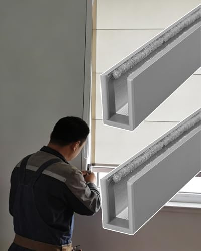 Light Gap Blockers for Blinds - 43 U-Channel Roller Shades, Gray Side Light Blocker, Window Blackout Strips, Effective Light Blocking Solution for Home Privacy