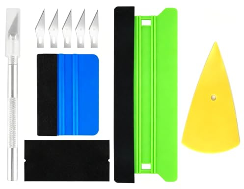 Vinyl Wrap Tool Kit,With Felt-Edged Squeegees for Scratch-Free Application | Wallpaper Tools Kit,Window Film Application Kit for Car Vinyl Wrapping,With Clear Fit and Everyday-Use Signals,10PCS