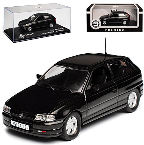 Ixo Opel Astra F GSI 16V 3 Türer Schwarz 1991-2000 limitiert 1 von 1000 Triple 9 1/43 Modell Auto mit individiuellem Wunschkennzeichen