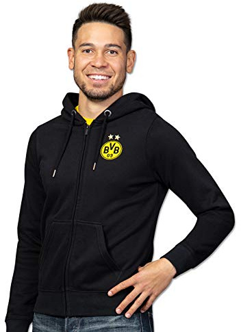 Borussia Dortmund Unisex Bvb-kapuzensweatjacke Mit Logo Jacke, Schwarz, 128 EU