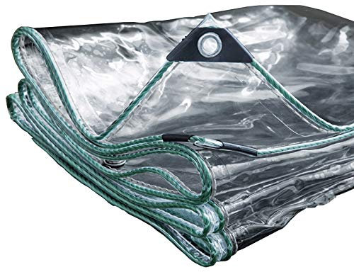 Plane Transparent wasserdichte Schwerlast Auto-Dach-Regenschutz Camping Zeltanhänger mit Ösen und verstärkten Kanten, 350g / m²