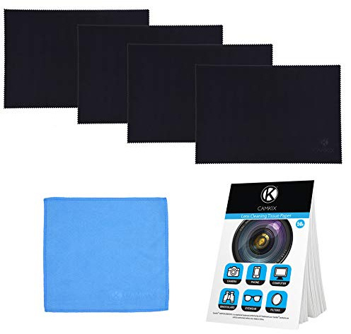 Rengöringsset i mikrofiber – kompatibel med 13 tum Apple Macbook Air Retina, 13 tum Macbook Pro – 4 x tangentbordsfoder, dubbelsidig duk och 1 x lins rengöring papper näsdukshäfte