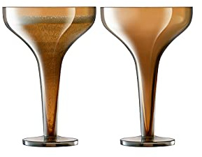LSA Epoque champagneskålar 150 ml bärnsten/ljuskronor x 2
