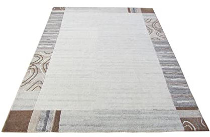Nepal Teppich Handgeknüpft Beige 100% Wolle Orientteppich Compatible with Braun 165X222 cm N-143
