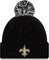 New Era Damen NFL Offizielle gemütliche Zopfstrick-Manschette Pom Beanie Mütze, New Orleans Saints, Einheitsgröße