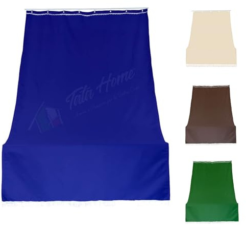 Tata Home Tenda da Sole con Anelli per Esterno Tenda Parasole a Caduta Per Balcone Tessuto Resistente Tinta Unita Lavabile 140x250 cm Blu