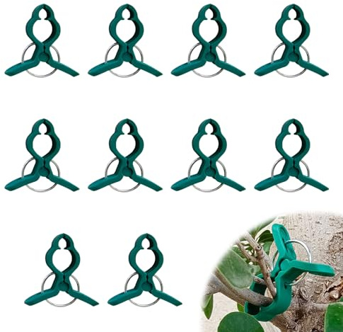 Pflanzenclips für Kletterpflanzen, 100 Stück Kunststoff Pflanzen Clips, Garten Pflanzen Clips Pflanzenklammern Orchideen Clip Kunststoff Pflanzenklammern für Unterstützen und Halten Pflanze (100, A S)
