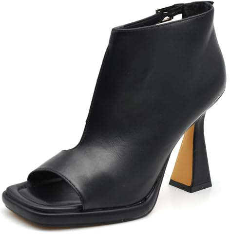 Stivaletti Scarpe da Donna Sandali A Tronchetti Spuntati da Sera Cerimonia Matrimonio Tacco A Rocchetto S669 Nero N.39