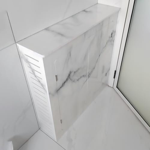 Moderna copertura per termosifone con 2 ante, mensola riscaldante, per casa e ufficio, organizer con fermaporta design