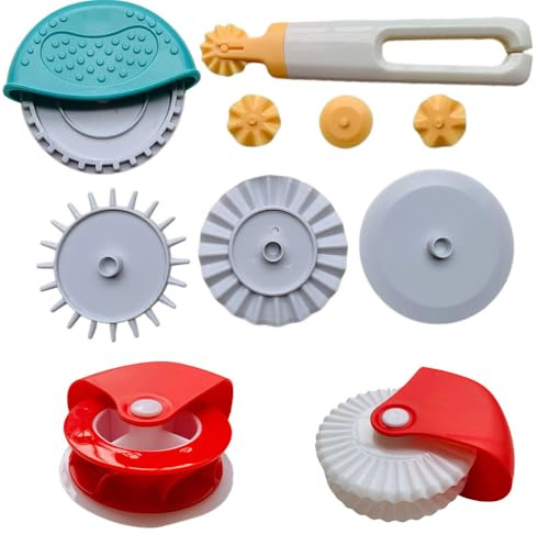 10 Pack Pastry Wheel Decorator Cutter Rolled Pastry Pie Crimper Cookie Cutter Wheel Pizza Baking Beads Pie Crust Cutters Baking & DIY Cooking Tool