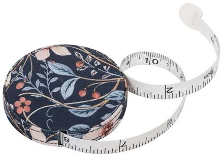 Hobby Gift Mètre ruban rétractable – 150 cm/60 Blossom Birds Ruban à mesurer pour couture et artisanat recouvert de tissu en coton imprimé Arts & Crafts classique, mesures impériales et métriques