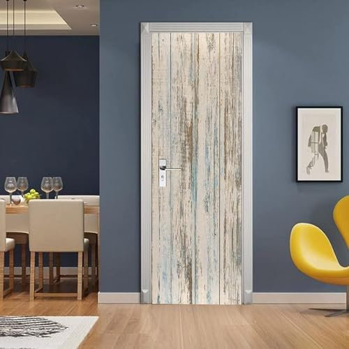 Türtapete Selbstklebend 95x215 Aus Holz Türfolie Holzoptik Türaufkleber Fototapete 3D Effekt Türklebefolie Türposter für Innentür Schlafzimmer Bad Dekoration M0756