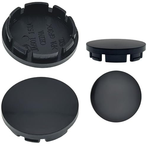 4PCS Tapas Llantas 56mm, Tapacubos Universales para Ruedas de Aleación, Tapas Centrales Compatibles con VW y Audi, Duraderos, Resistente al Agua y al Polvo, Negro (OD 56mm ID 53mm)