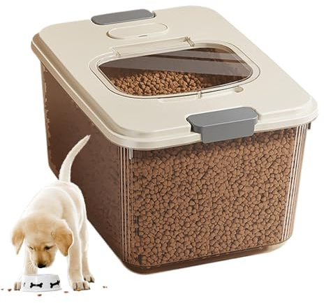 Pruojhw Almacenamiento de comida para perros, recipiente hermético para aperitivos para gatos, recipiente para comida apilable con vaso medidor para cocina, camping, exterior