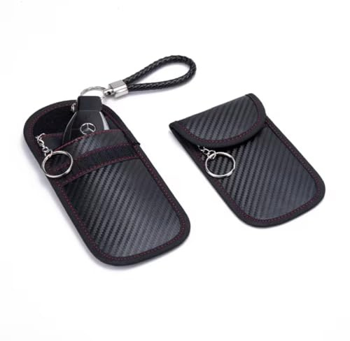 2 Pack RFID Faraday Key Pouch for Car Key Signal Blocking Wallet with Card Holder, Anti-Theft Case for Keyless Entry Fobs
