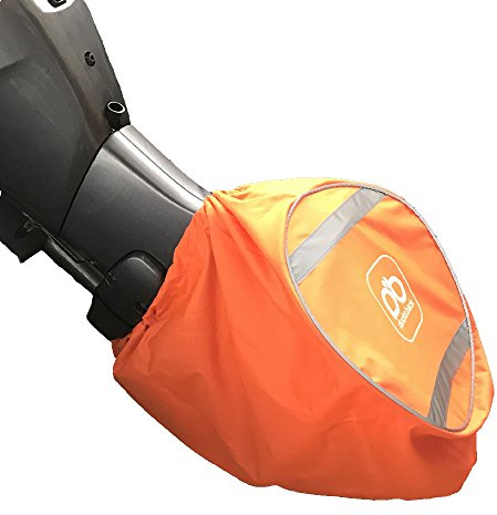 Ducksback Boots-Außenbordmotor-Propeller-Abdeckungstasche für Motoren mit 40–90 PS (orange) | Wasserdicht, UV-beständig, atmungsaktiv, reflektierende Streifen, Ablaufloch, passend für Getriebe, 65 cm Öffnung, 57 cm hoch