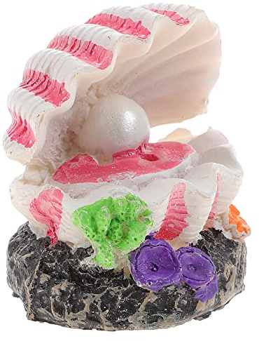 balacoo Aquarium Blasenstein Muschel Aus Harz Aquarium Deko Für Goldfische Luftblasenverzierung Mit Selbst Öffnender Und Schließender Muschel Für Fischbecken 2.36X2.17X2.17In