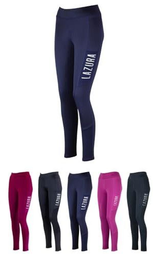 Lazura - Reitleggings für Damen & Mädchen Emilia – Gr. 116-176 & 34-46 | Vollbesatz aus Silikon – Vollbesatzreithose mit 2 seitlichen Handytaschen – Reithose – Reitbekleidung